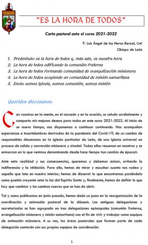 Carta pastoral del Obispo de León ante el curso 2021-2022