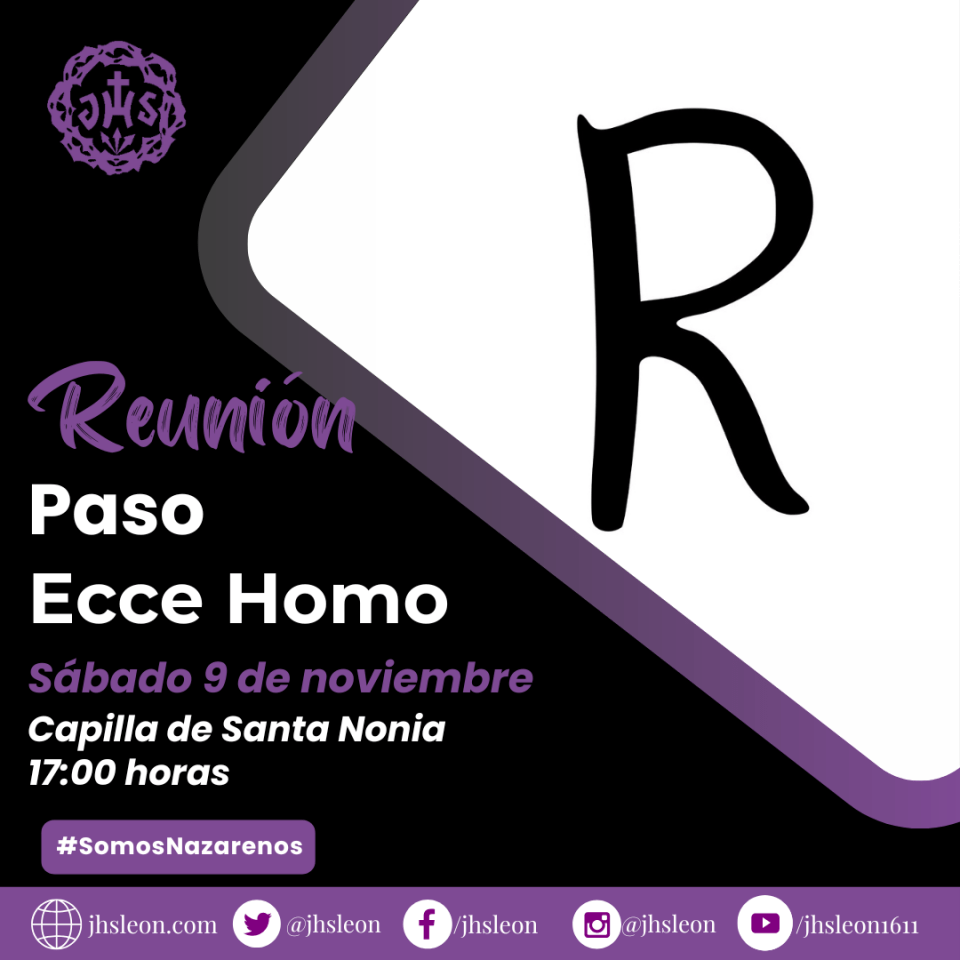 Cofradía del Dulce Nombre de Jesús Nazareno - cartel reunión paso ecce homo